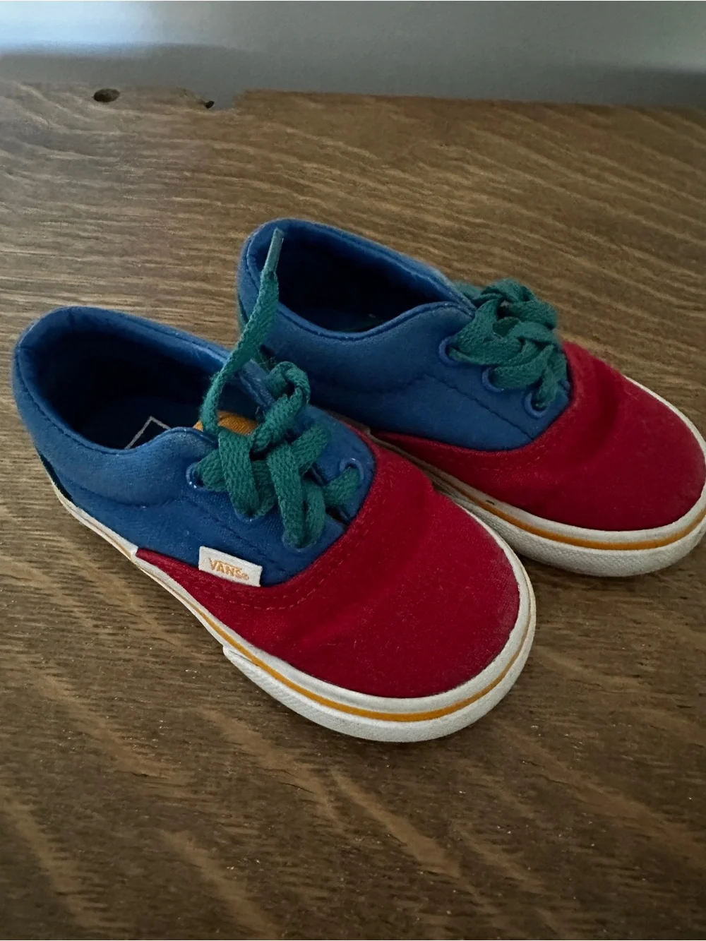 Vans Kids Canvas Sneakers in Red, Blue & Green